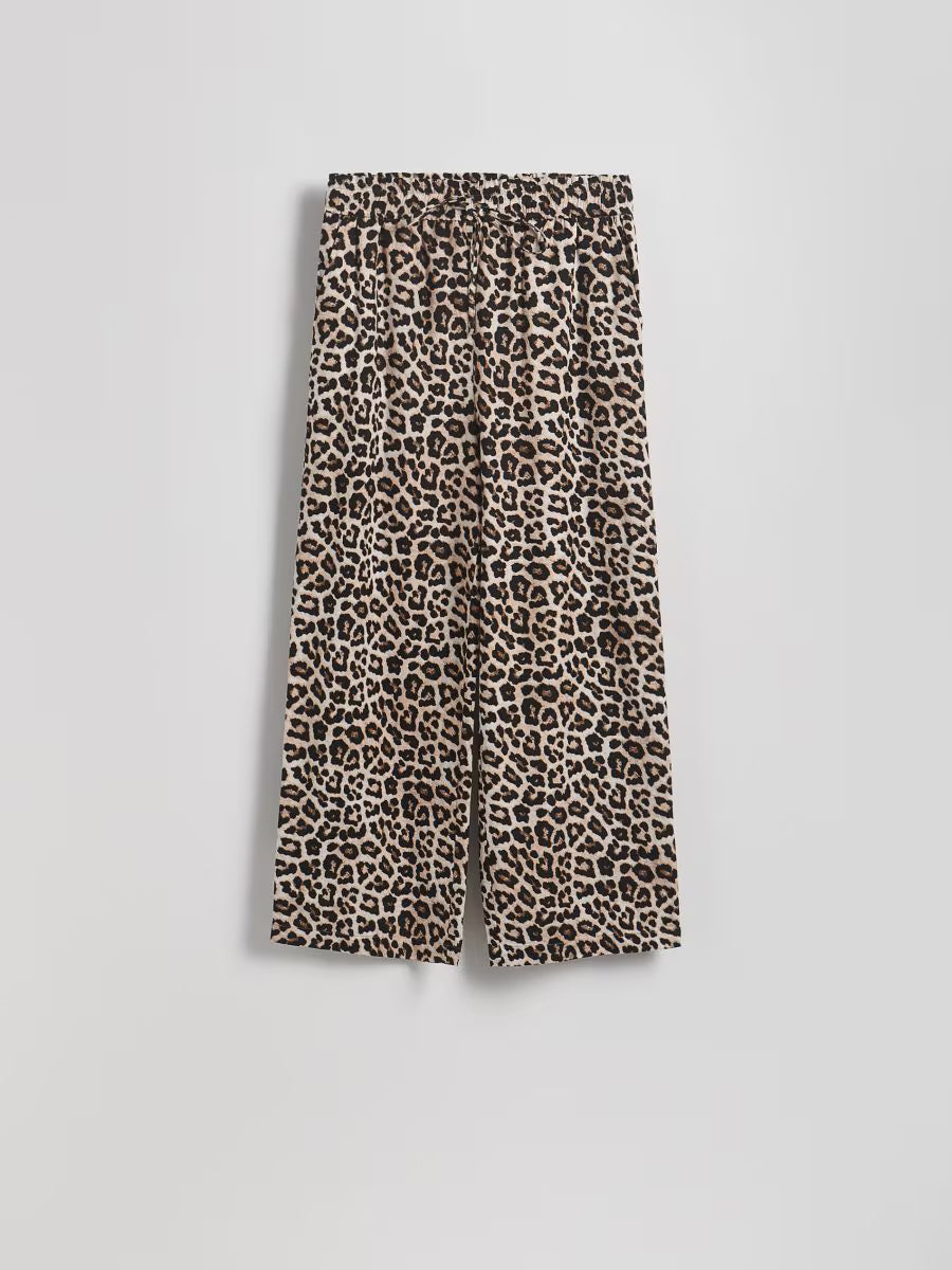 Pantaloni palazzo-marrone polveroso