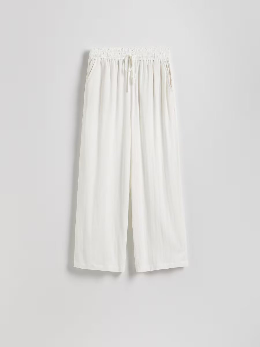 Pantaloni palazzo-panna